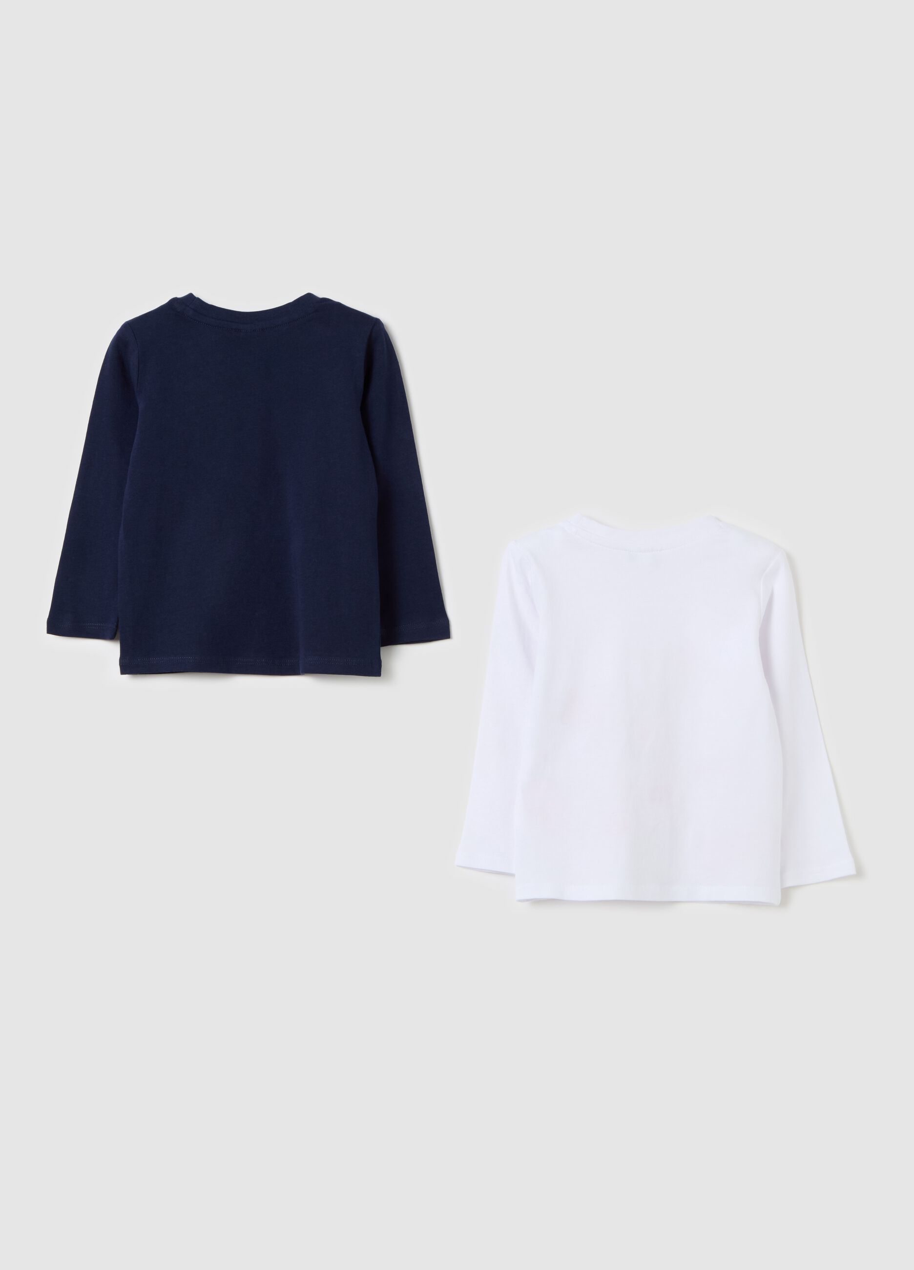 Bipack t-shirt maniche lunghe in cotone con stampa