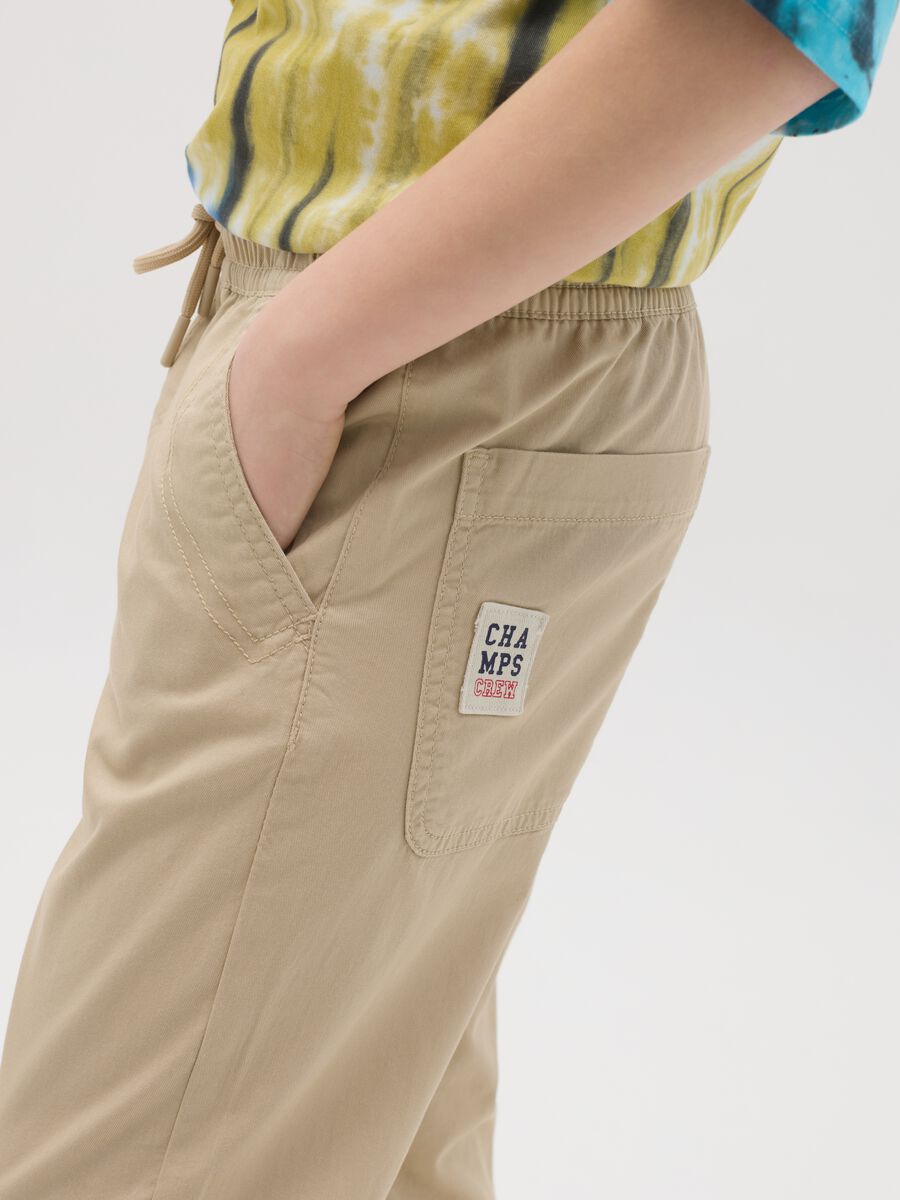 Canvas chino joggers with drawstring_2