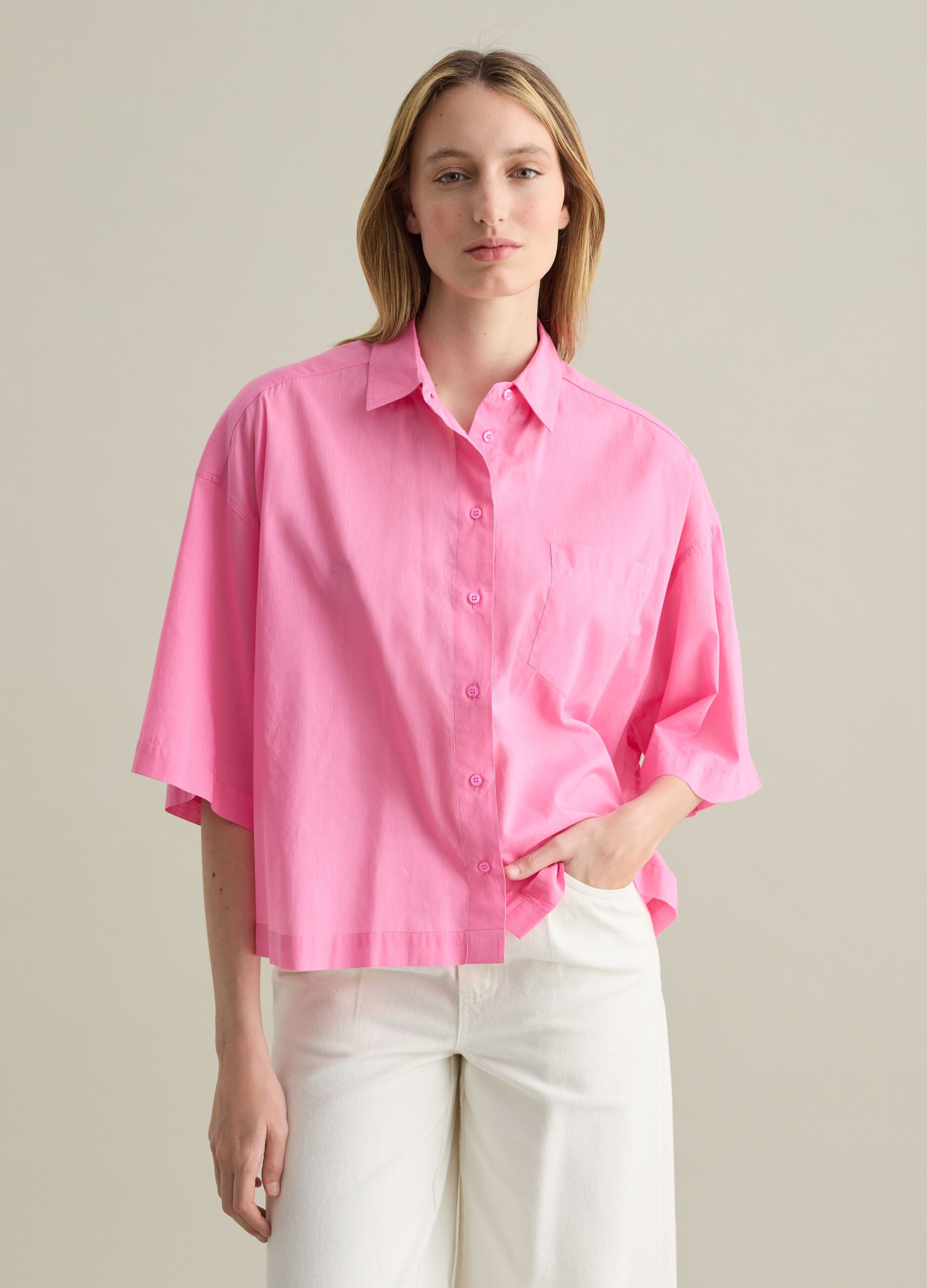 Camicia azzurra in puro cotone 