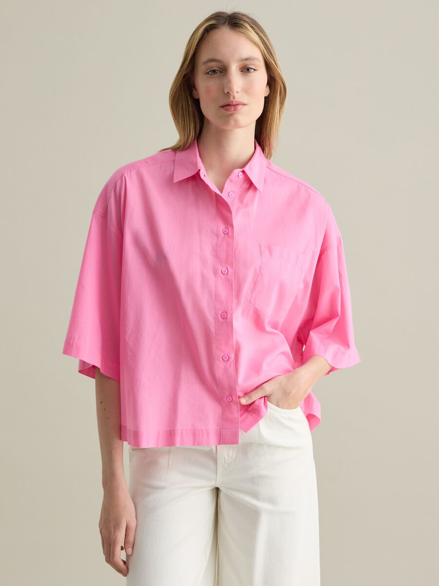 Light blue shirt in 100% cotton_0