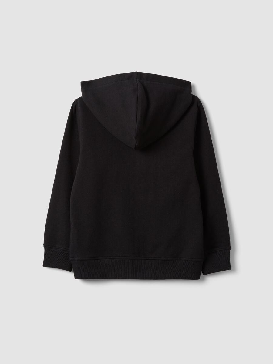 Felpa nera con cappuccio in puro cotone organico per bambino regular fit_5
