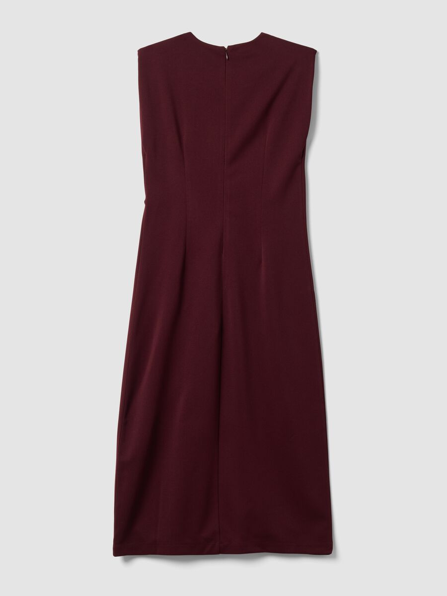 Abito rosso midi in tessuto elasticizzato slim fit_5