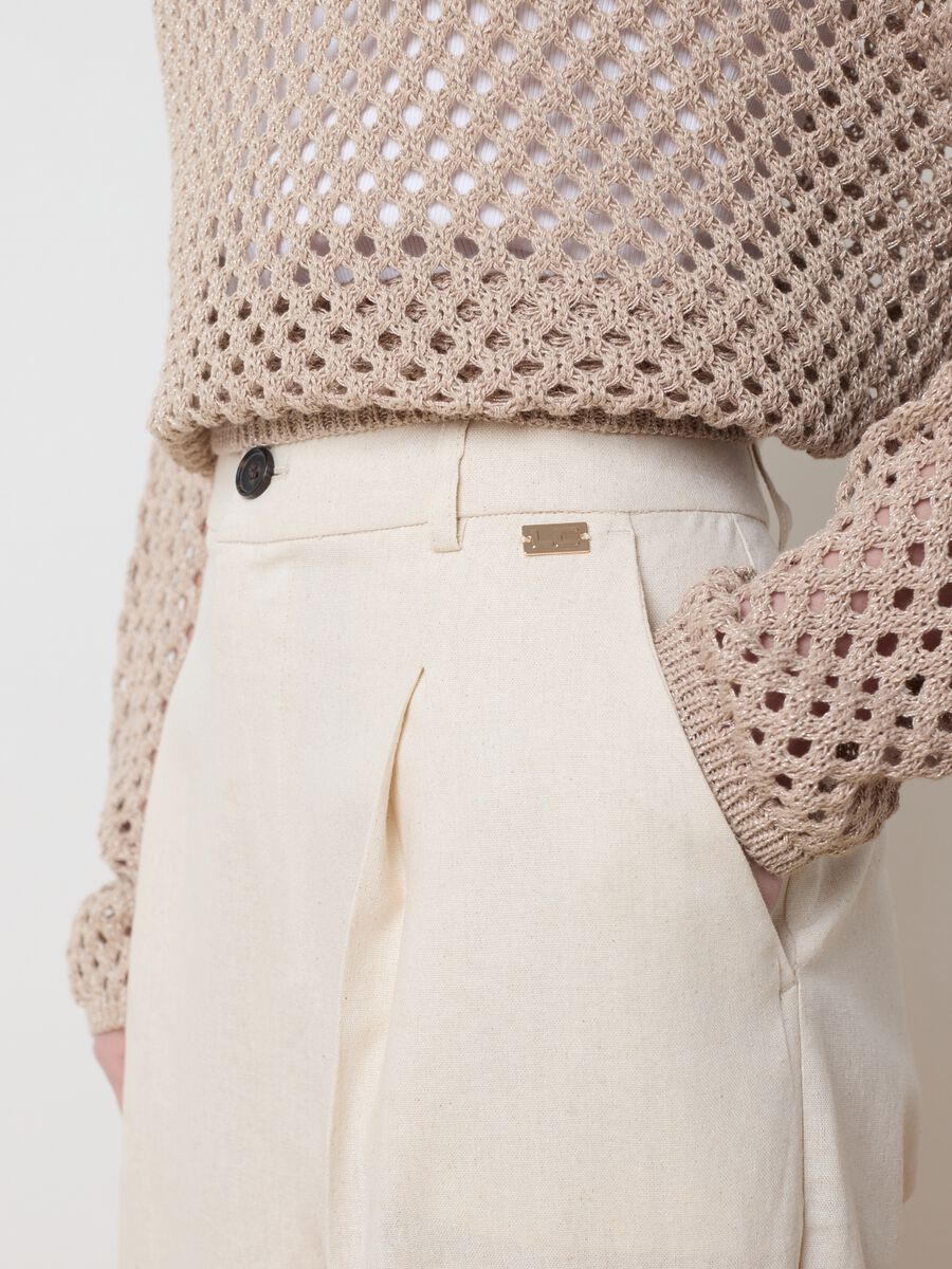 Ivory wide-leg chino trousers_2