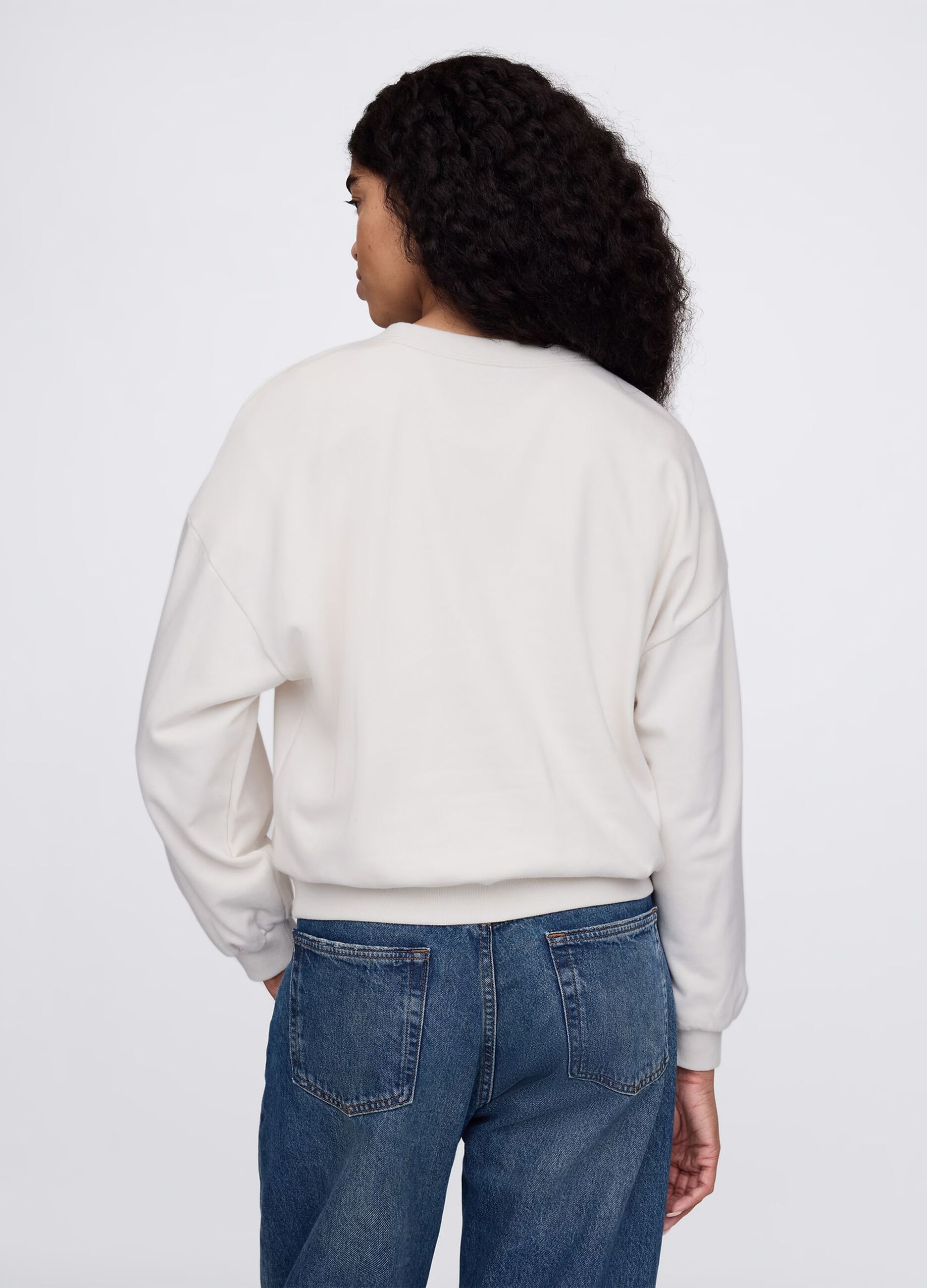 White sweatshirt with logo embroidery
