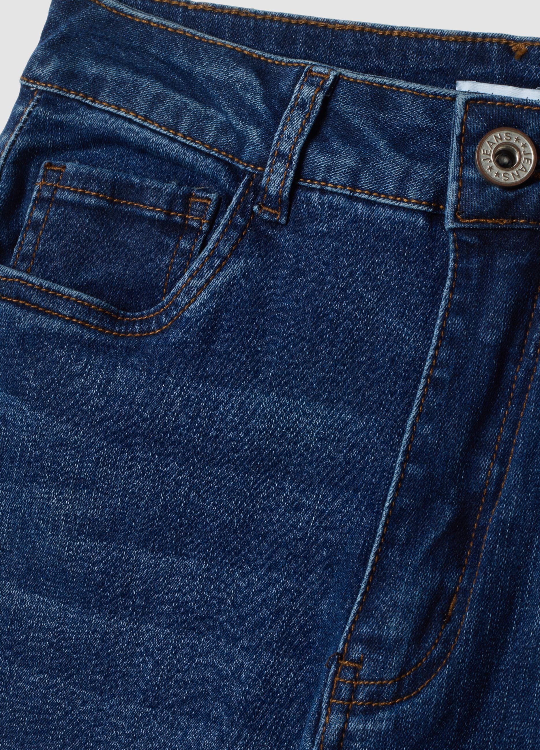 Regular-fit stretch cotton denim jeans
