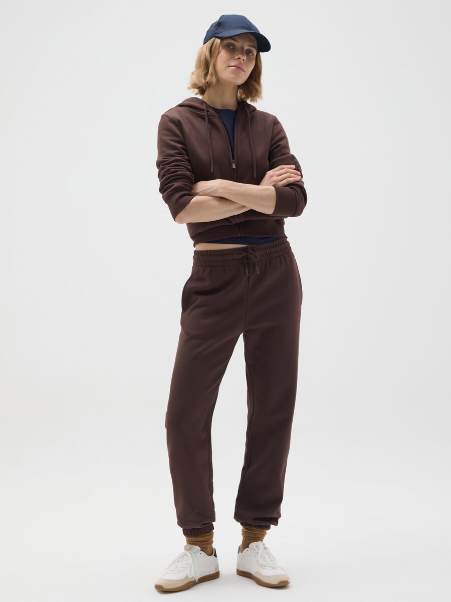 Felpa in misto cotone marrone regular fit_1