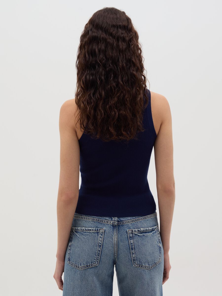 Ribbed tank top with halter neck_3