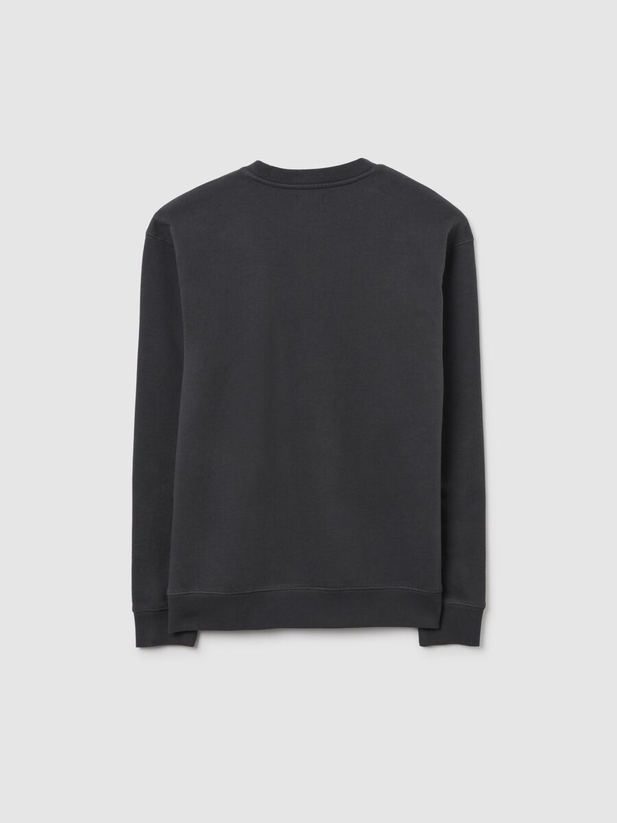 Dark grey pure cotton sweatshirt with print_4