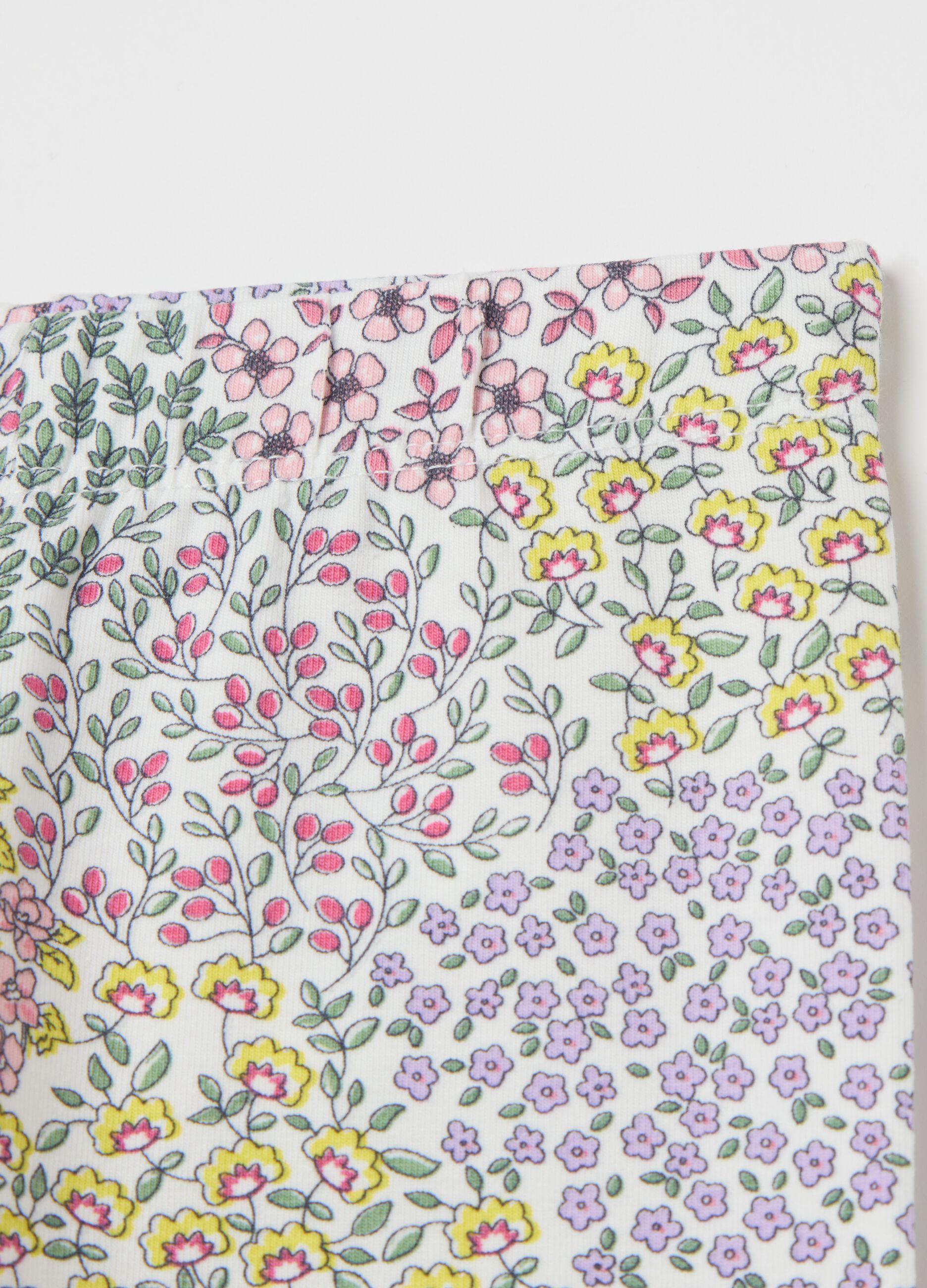Legging floreali in cotone stretch
