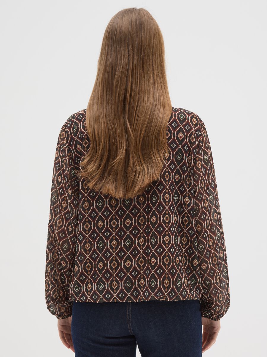 Multicolour long sleeve regular fit shirt with geometric pattern_2