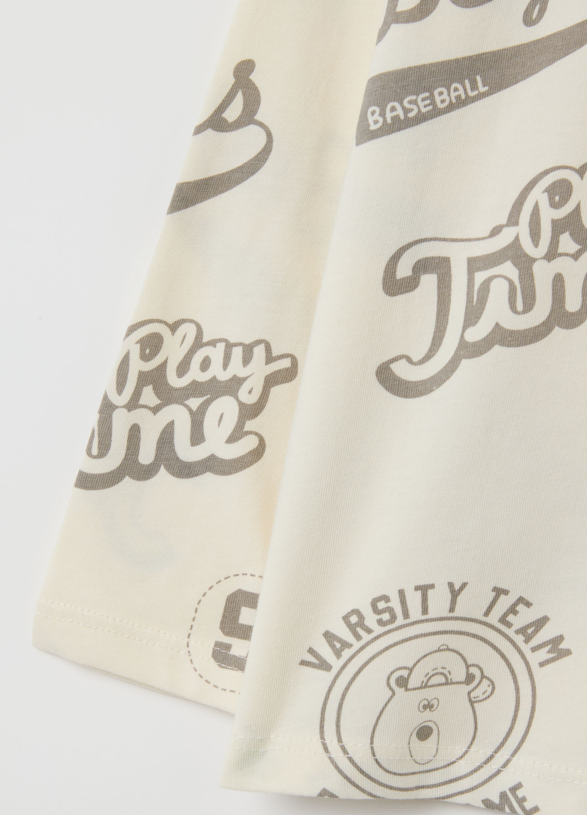 Children's beige pure cotton regular fit t-shirt