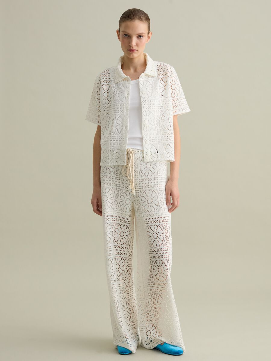 White polo shirt in lace_1