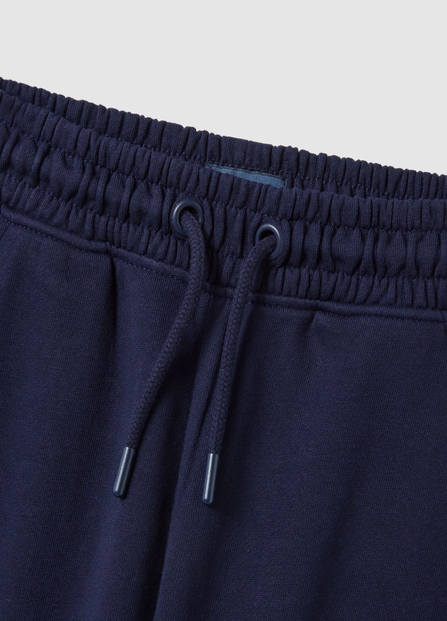 Girls' blue pure cotton trousers regular fit