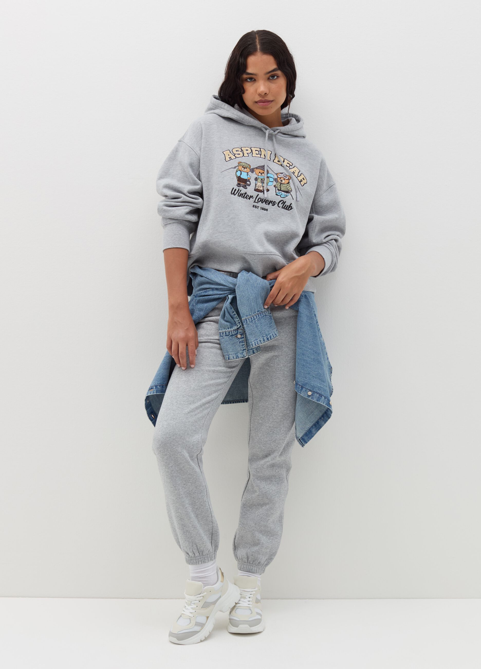 Fleece joggers with drawstring