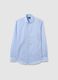 Camicia azzurra a maniche lunghe slim in cotone_4