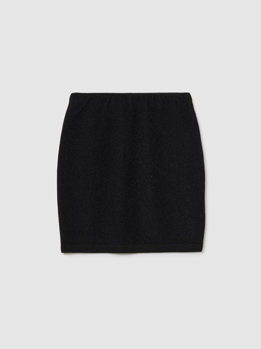 Women's black viscose blend mini skirt_0