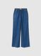 Blue relaxed-fit fluid trousers with denim effect_4