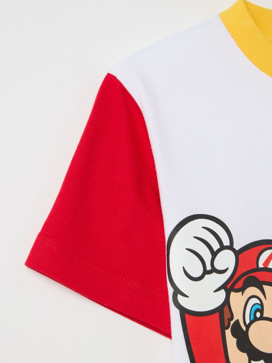 Colourblock cotton T-shirt with Super Mario™ print_3