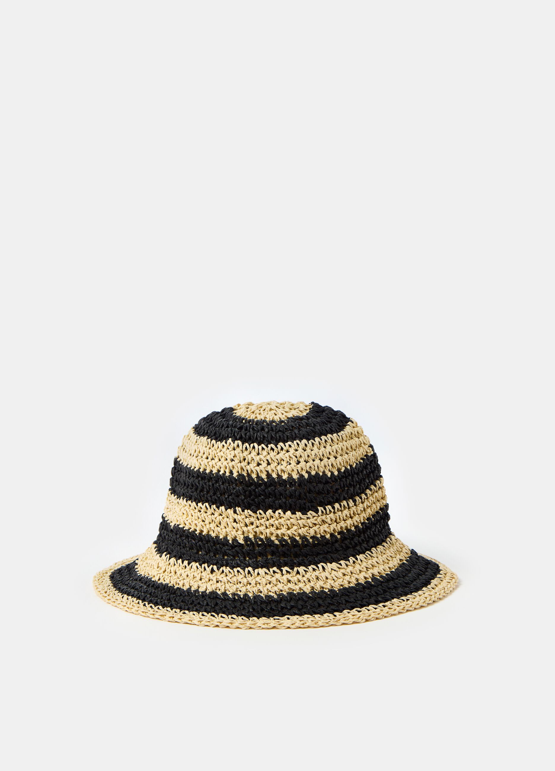 Ovs Cappello in rafia con righe