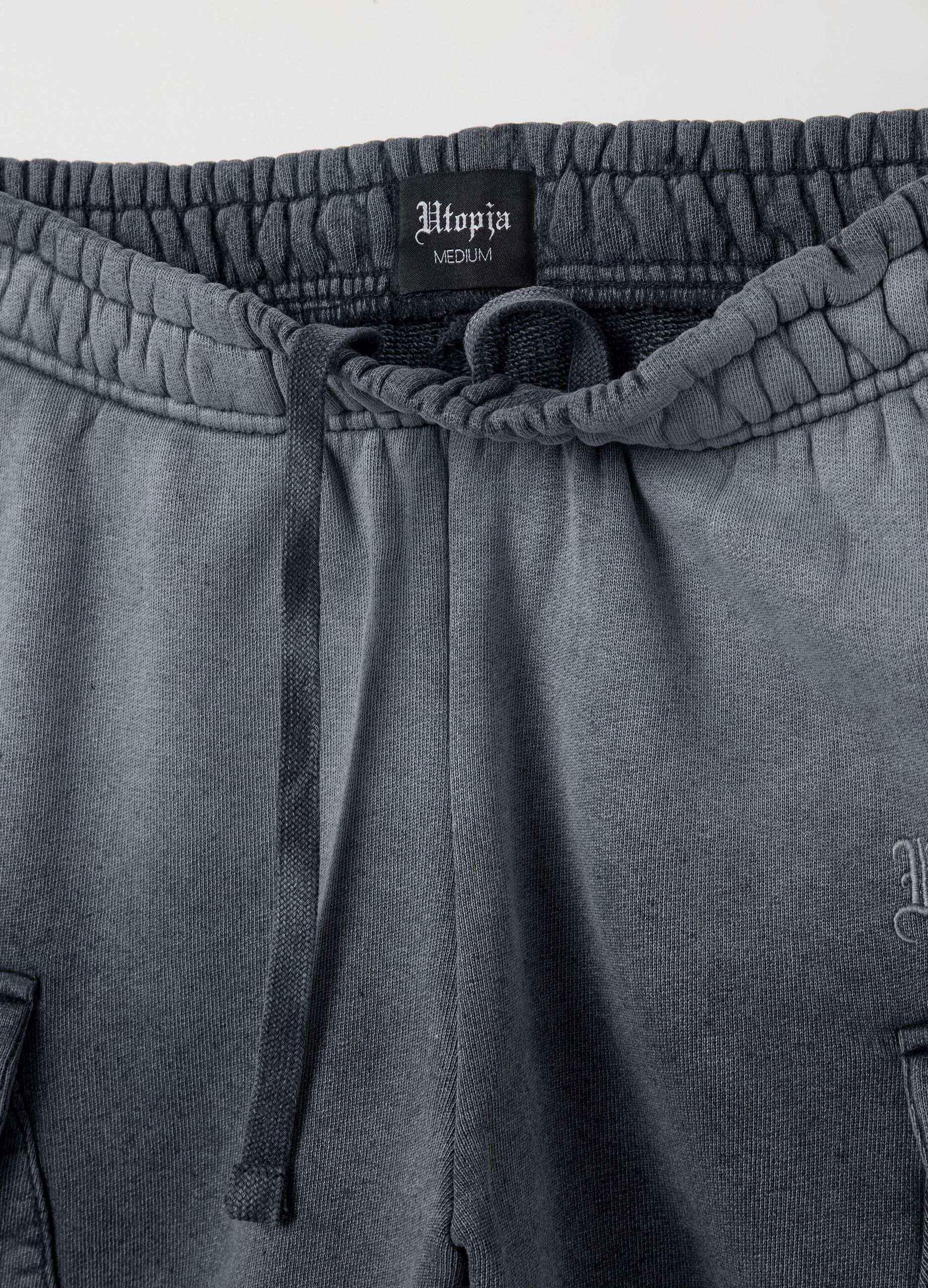 Sunfaded Cargo Sweat Shorts Vintage Grey