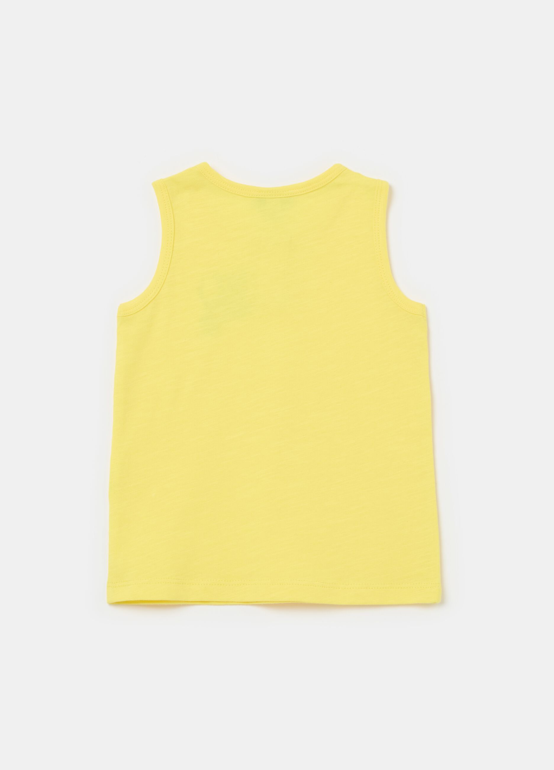 Cotton racerback vest with print
