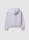 Girls' purple regular fit pure cotton hoodie with zip_4