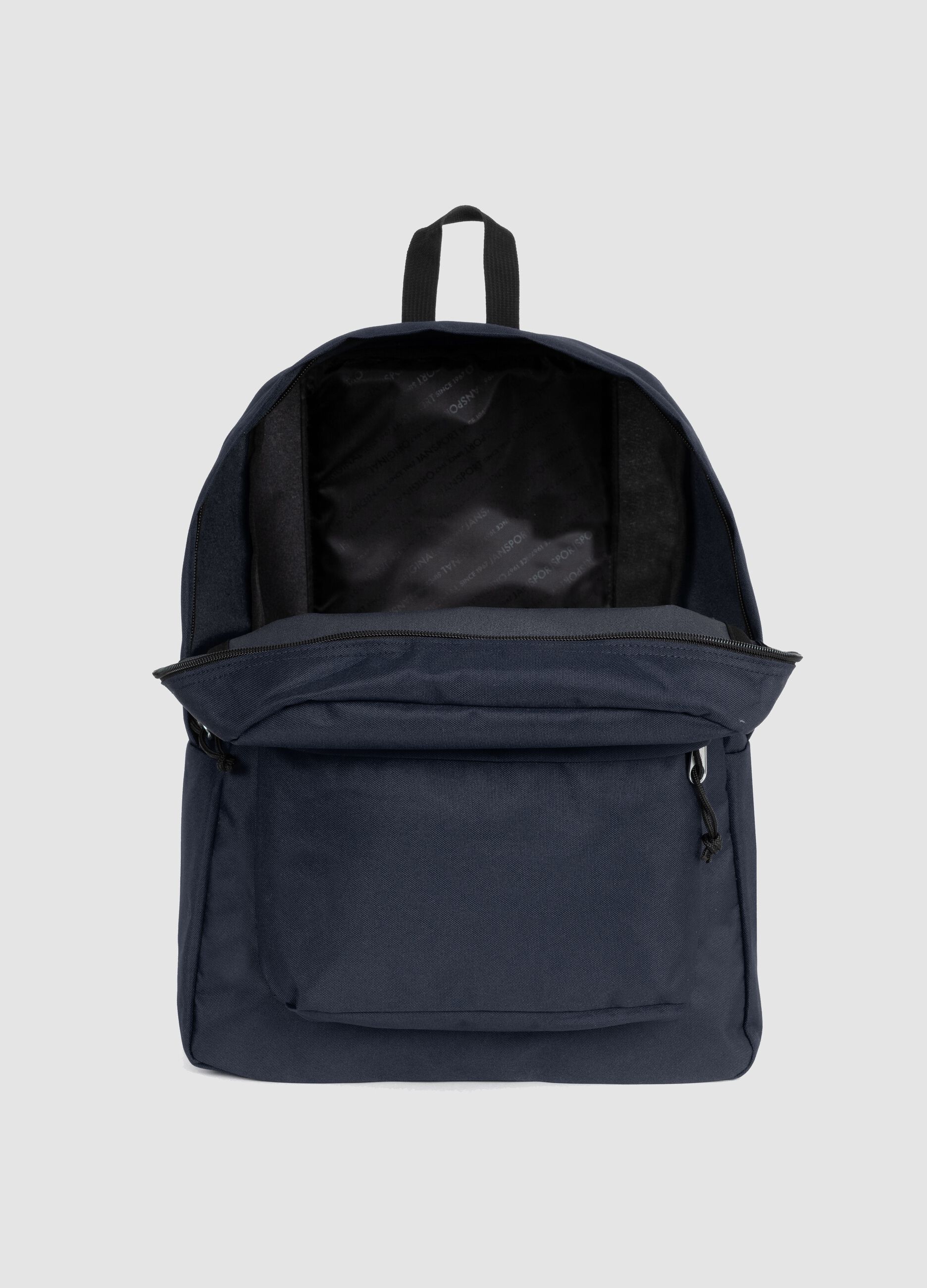 Zaino blu con tasca frontale