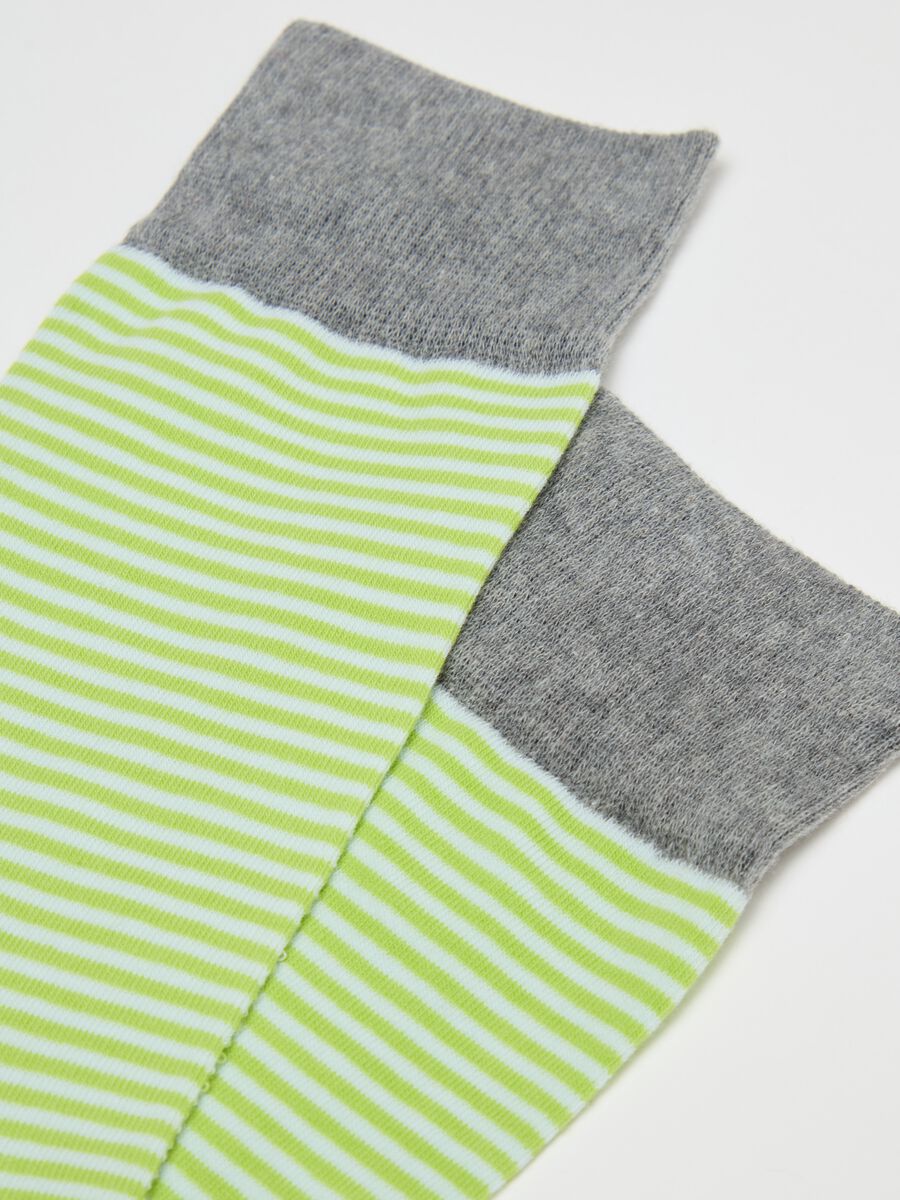 Two-pair pack stretch midi socks with striped pattern_2
