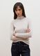 Beige lyocell and stretch wool mock-neck T-shirt, regular fit_1