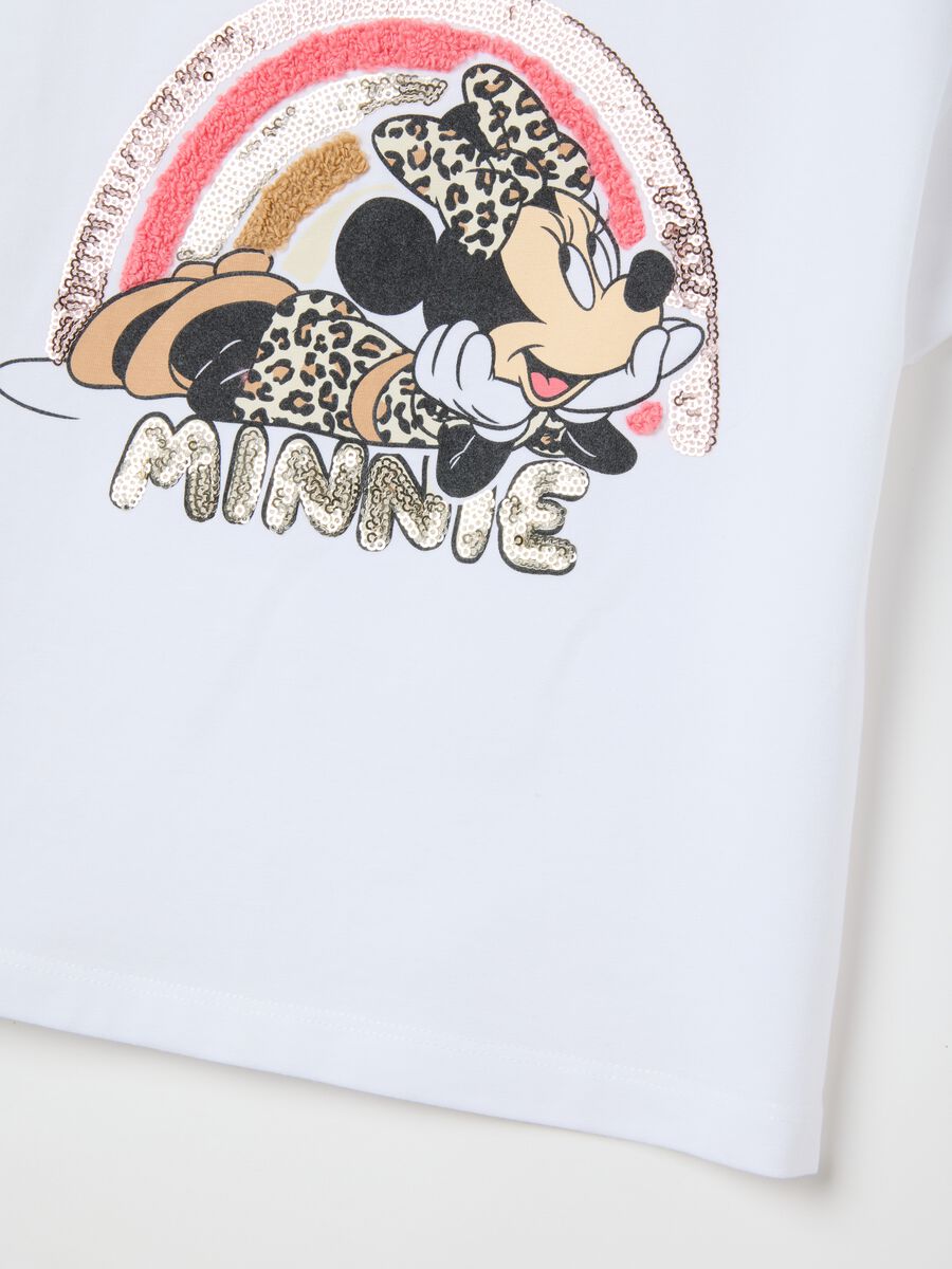 T-shirt da bambina in cotone elasticizzato bianca con stampa_2