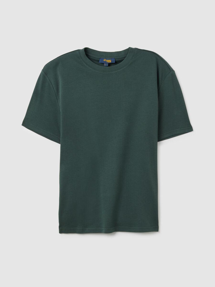 T-shirt in puro cotone verde relaxed fit_0