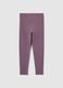 Purple girls' leggings in stretchy cotton with skinny fit_1