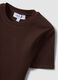 Brown ribbed fitted stretch-cotton T-shirt_5