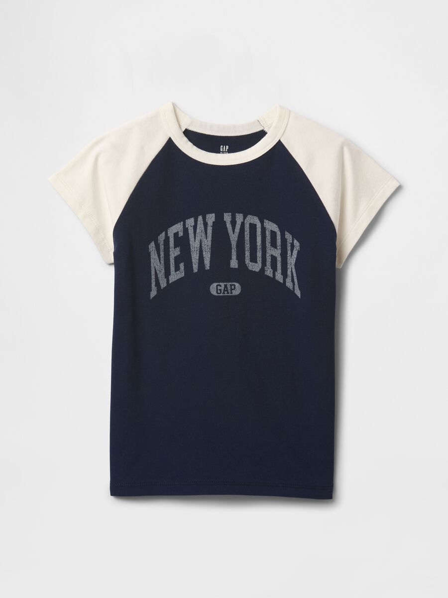 Blue short raglan sleeve T-shirt GAP Kids_3