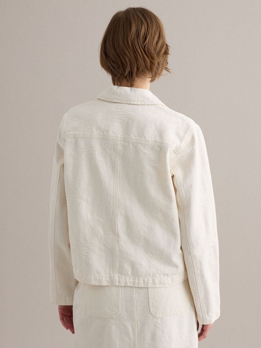 White pure cotton blazer, regular fit_3
