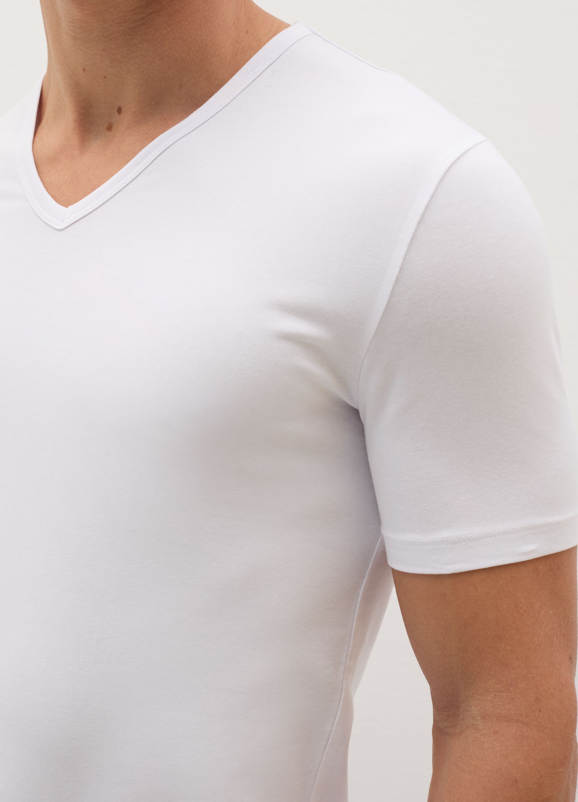 Bipack t-shirt intime in cotone bio scollo a V 