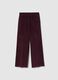 Pantaloni The Iconic Pants bordeaux in cotone e velluto_4