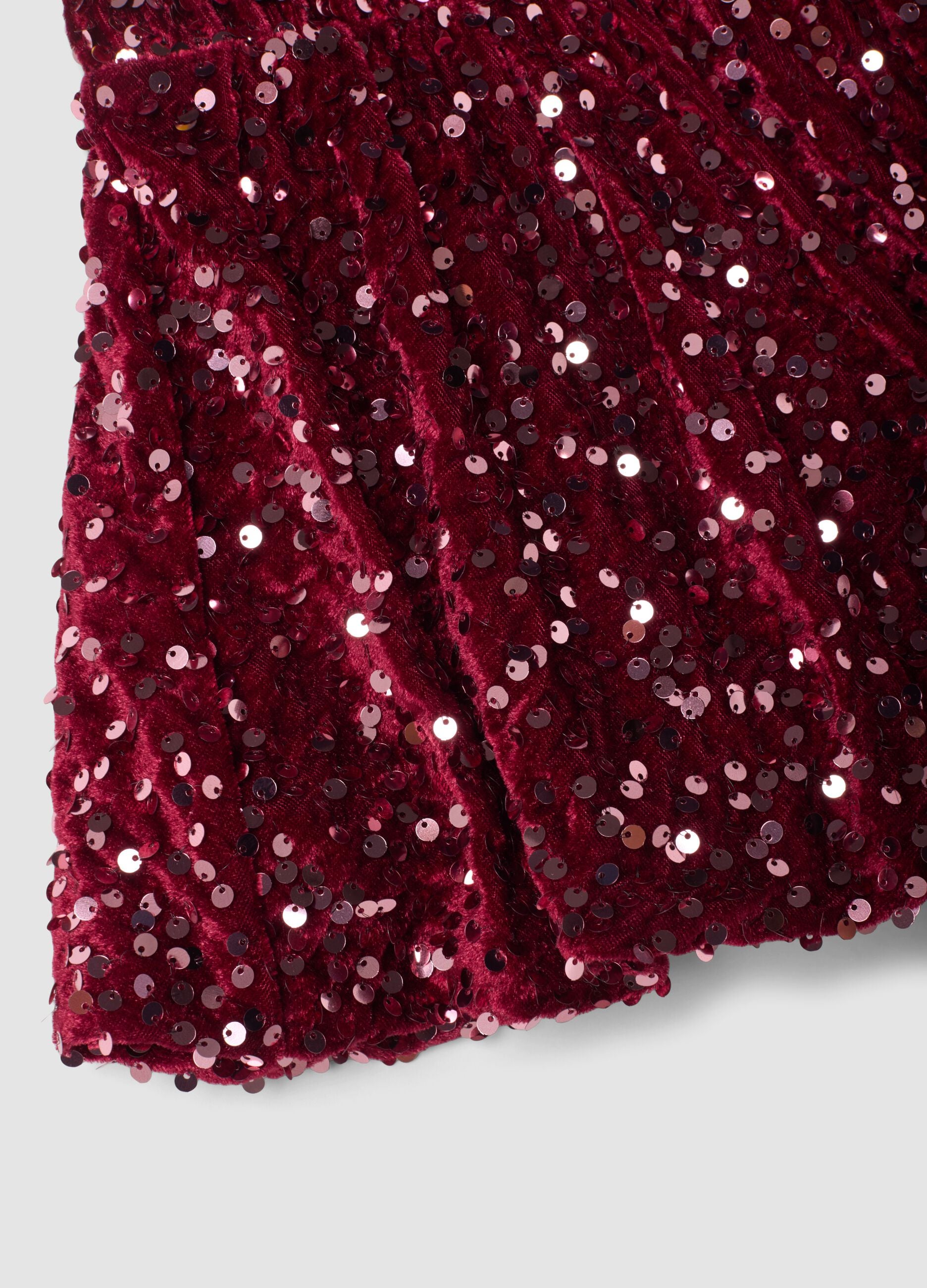 Plum purple sequin skirt with elasticated waist