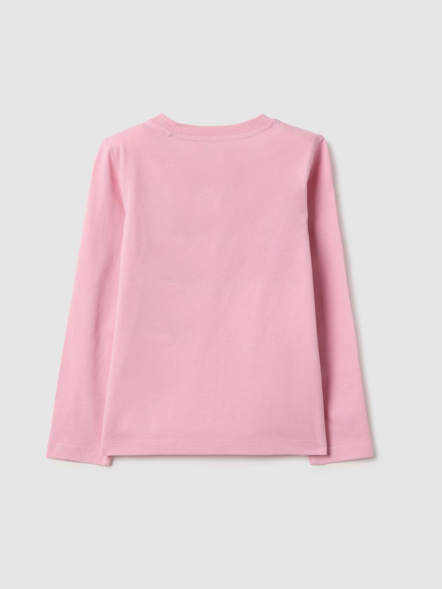 Girls' pink pure cotton regular fit shirt with print_1