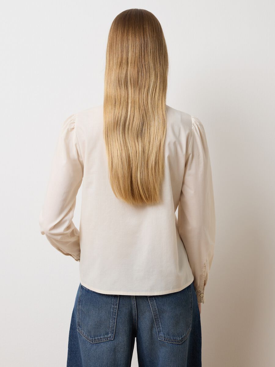 Beige regular fit pure cotton shirt_3