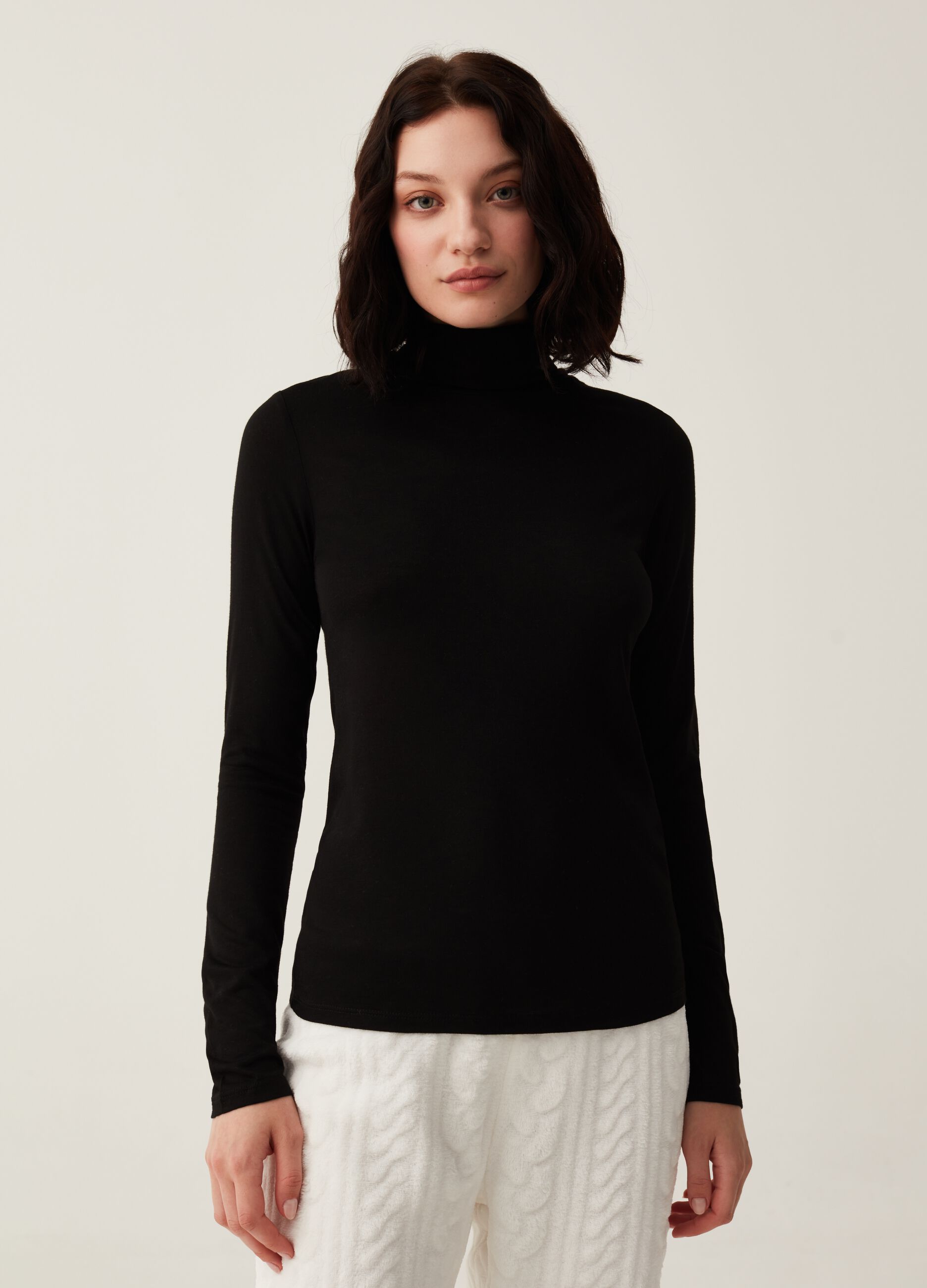 T-shirt intima termica in viscosa e lana_0