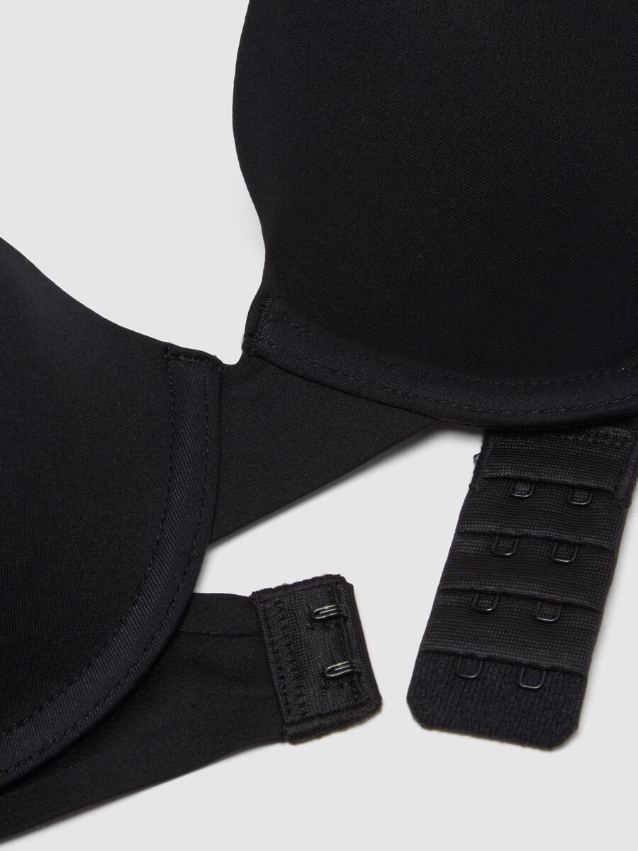 Black full-coverage bra with padded cups_5