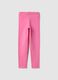Girls' pink stretch cotton skinny leggings_0