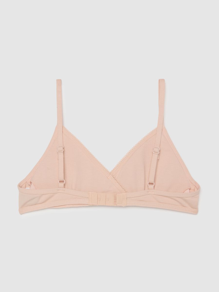 Girls' pink triangle cotton elastane bra_1