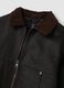 Black cotton-blend jacket with velvet collar for boys_2