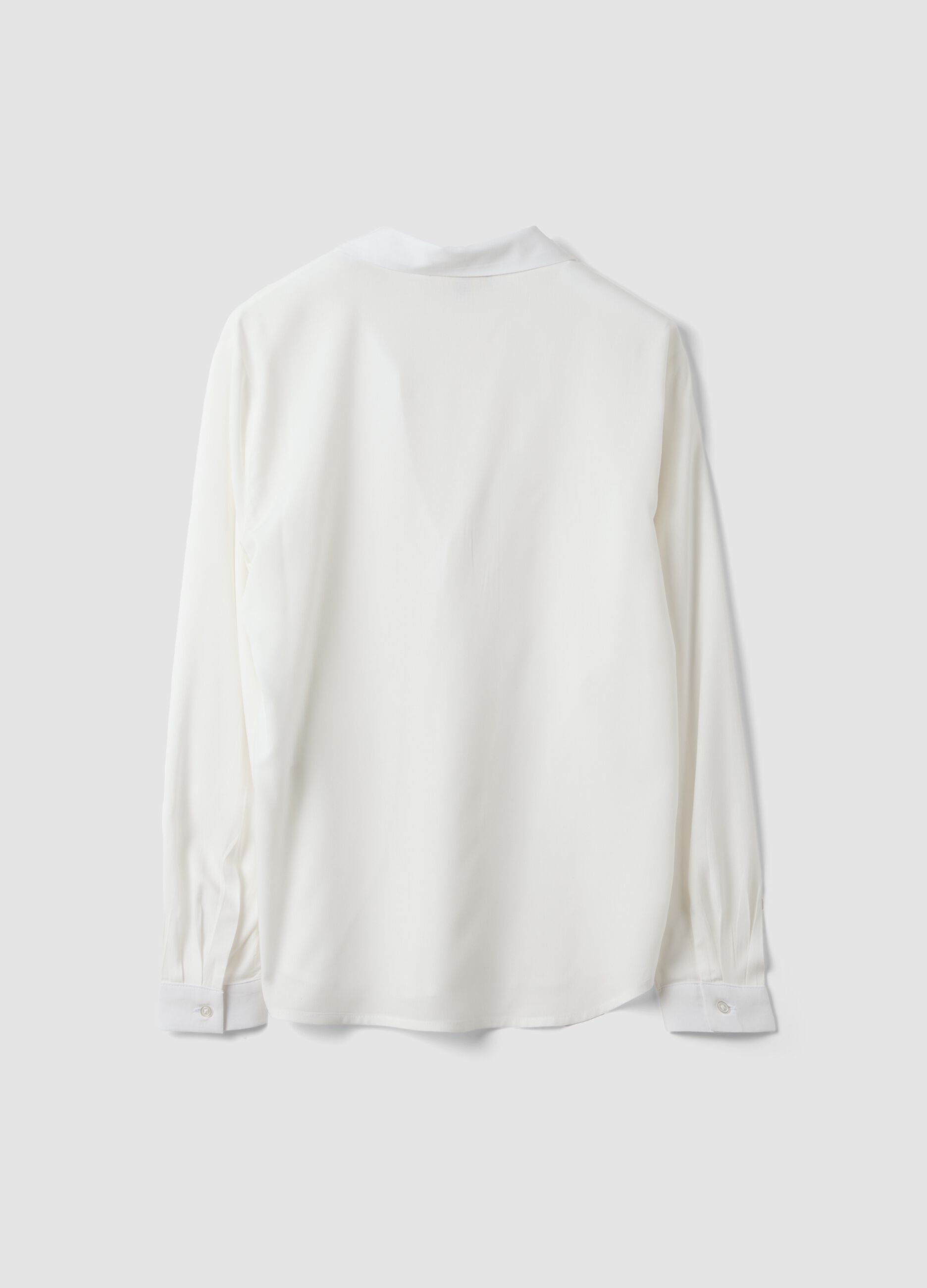 Camicia bianca in pura viscosa con colletto classico regular fit