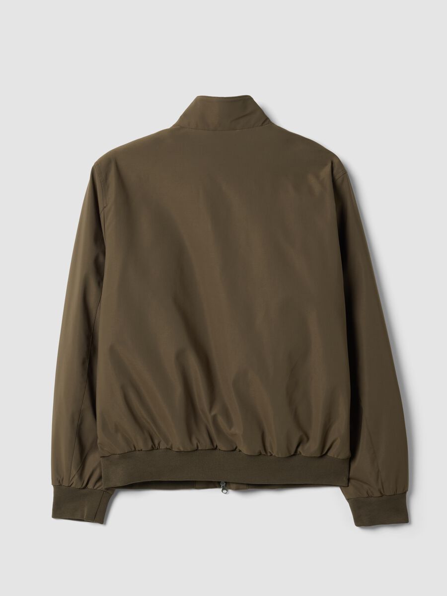 Giubbotto verde regular fit con zip e collo alto_1