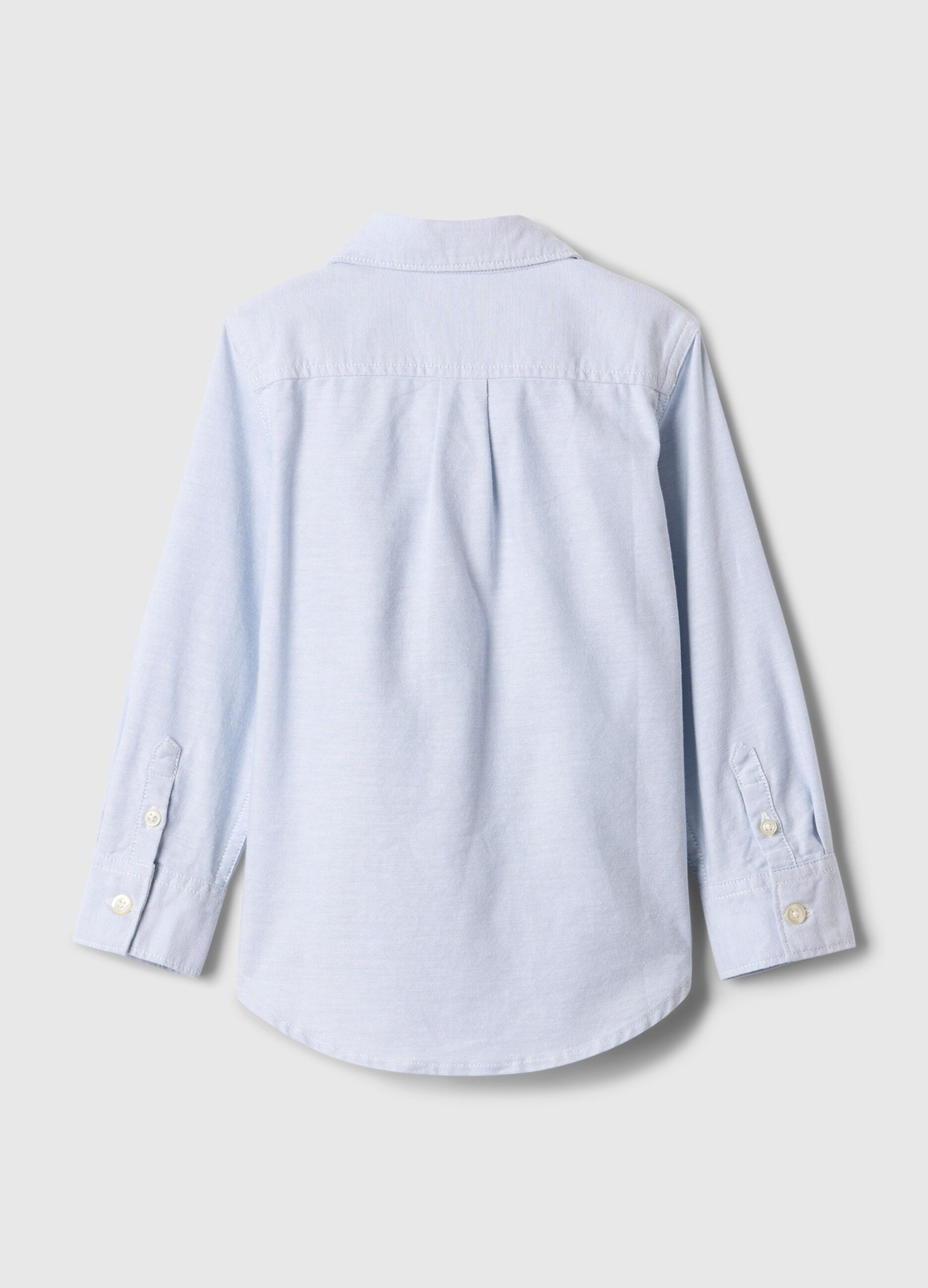 Camicia azzurra elasticizzata a maniche lunghe