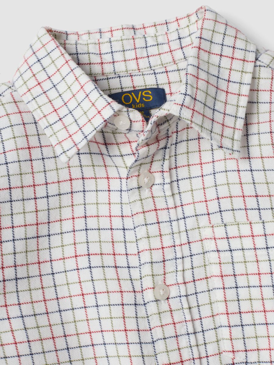Camicia verde a quadri in puro cotone_2