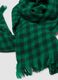 Sciarpa verde a quadri con frange_1